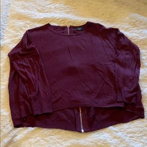 Maroon Zip Back Sweater by Vici (L)